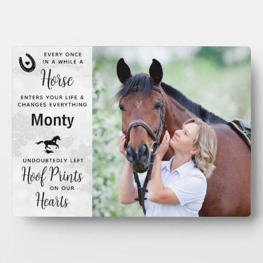 Hoof Prints op ons hart herdenken paardenpaarden Fotoplaat (voorkant)
