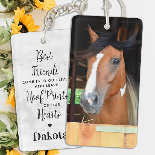 Hoof Prints op ons hart Pet Horse Memorial Sleutelhanger