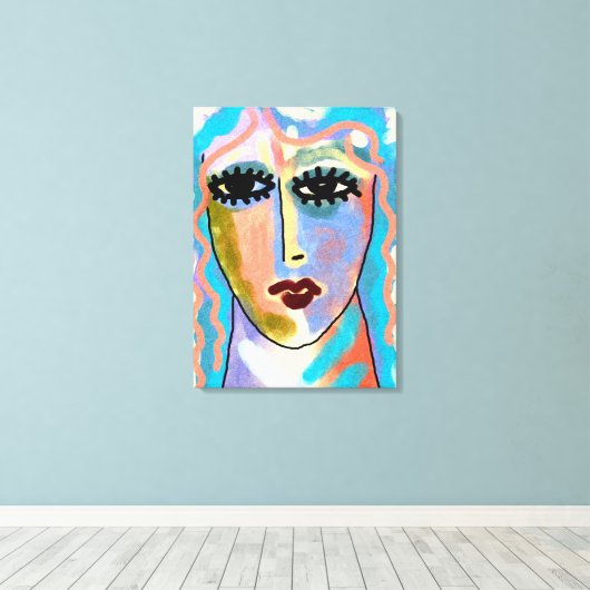 Hoofd Abstracte digitale schilderijen in de wolken Canvas Afdruk (Insitu (Houten vloer))