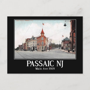 Hoofd Ave. Passaic NJ, 1909  Briefkaart