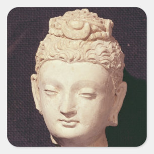 Hoofd boeddha, Greco-Boeddhistische stijl Vierkante Sticker
