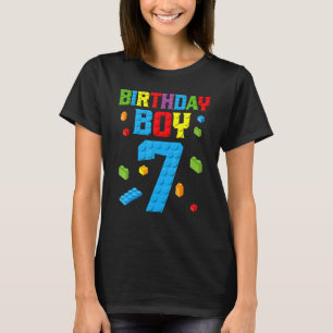 Hoofd Bouwer 7e verjaardag Jongen 7 Zeven jaar Bou T-shirt