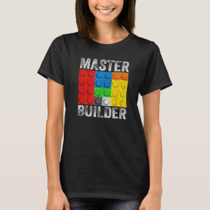 Hoofd Bouwer Bouwstenen Brick Bouwt speelgoed T-shirt