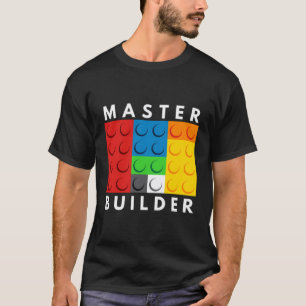 Hoofd Bouwer Bouwstenen Brick Bouwt speelgoed T-shirt