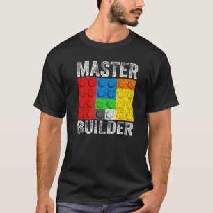 Hoofd Bouwer Bouwstenen Brick Bouwt speelgoed T-shirt