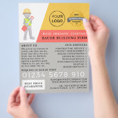 Hoofd Bouwer, de Ingebouwde Inrichting van de Bouw Flyer (Hand)