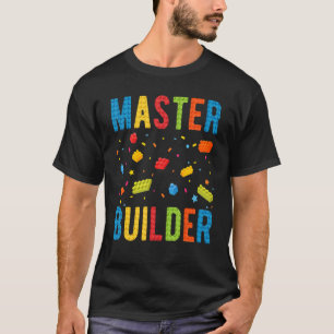 Hoofd Bouwer Kinder Bouwstenen Brick Builder T-shirt