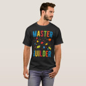 Hoofd Bouwer Kinder Bouwstenen Brick Builder T-shirt (Voorkant volledig)