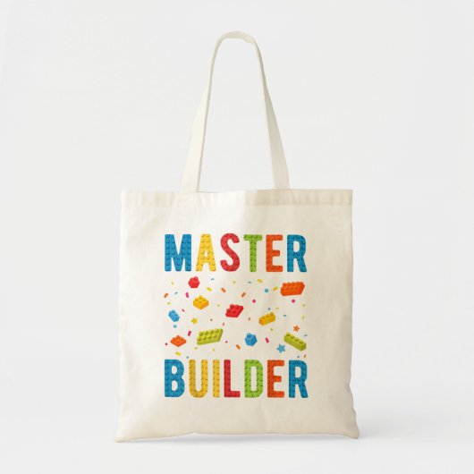 Hoofd Bouwer Kinder Bouwstenen Brick Builder Tote Bag (Voorkant)