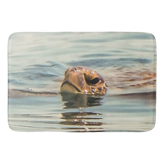 Hoofd boven de waterschildpad badmat (Voorkant)