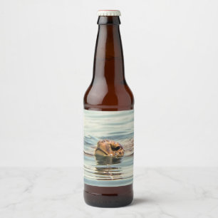Hoofd boven de waterschildpad bier etiket