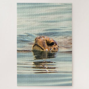 Hoofd boven de waterschildpad legpuzzel