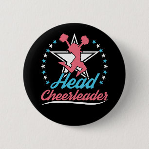 Hoofd Cheerleader Cheerleading Captain Ronde Button 5,7 Cm