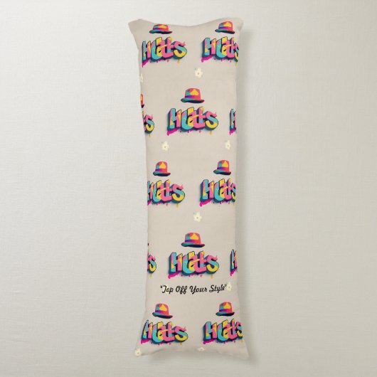 "Hoofd draait Petten" Lichaamskussen (Voorkant Verticaal)