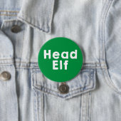 Hoofd Elf Green Ronde Button 7,6 Cm (In situ)