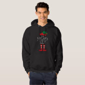 Hoofd Elf Matching Family Kerstparty Pajama Hij Hoodie (Voorkant volledig)