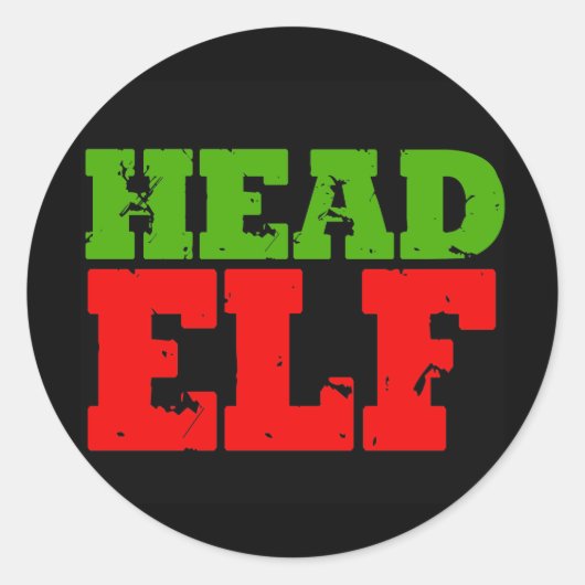 HOOFD ELF RONDE STICKER (Voorkant)