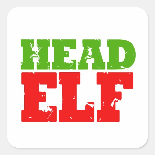 HOOFD ELF VIERKANTE STICKER (Voorkant)