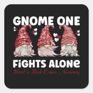 Hoofd- en nekkanker Burgundy Ribbon Vierkante Sticker