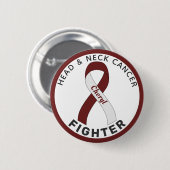 Hoofd- en nekkanker Wit lint Button (Voorkant /achterkant)