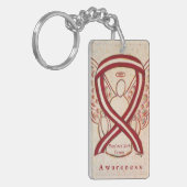 Hoofd- en nekkankerbewustzijnscrisis lint Sleutelh Sleutelhanger (Voorkant Links)