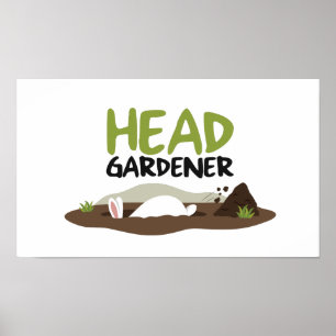 Hoofd illustratie Gardener Poster