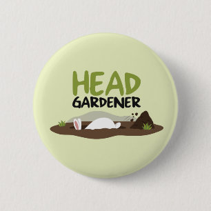 Hoofd illustratie Gardener Ronde Button 5,7 Cm
