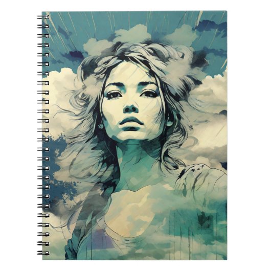 Hoofd in het Clouds Notitieboek Journal (Voorkant)