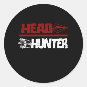 Hoofd jager, verzamelen van jachtrellen ronde sticker