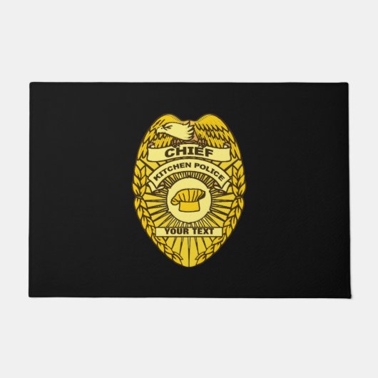 Hoofd Keukenpolitie-badge Deurmat (Voorkant)