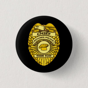 Hoofd Keukenpolitie-badge Ronde Button 3,2 Cm