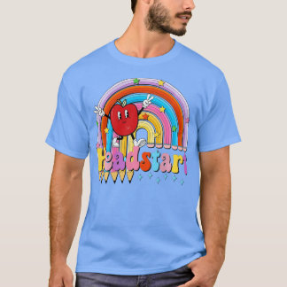 Hoofd Leerkrachten Kinder Retro regenboog terug na T-shirt