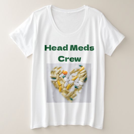 Hoofd medicijnpersoneel grote maat t-shirt (Design voorkant)