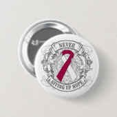 Hoofd nekkanker geeft nooit hoop op ronde button 5,7 cm (Voorkant /achterkant)