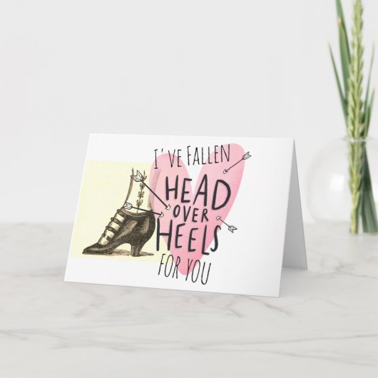 Hoofd over hakken voor u Valentijnsdag Kaart (Voorkant)
