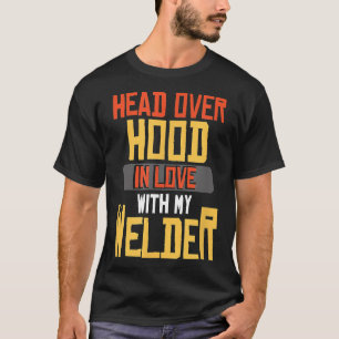 Hoofd over kap verliefd op mijn lasser t-shirt