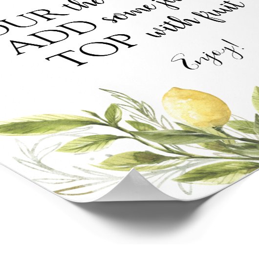 Hoofd Pers Lemon Mimosa Bar Drinkbord Poster (Hoek)