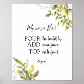 Hoofd Pers Lemon Mimosa Bar Drinkbord Poster (Voorkant)