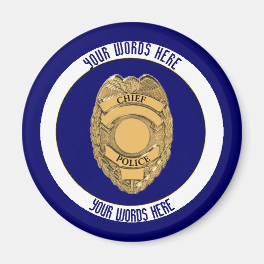 Hoofd politie Badge Shield Custom Magneet (Voorkant)
