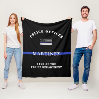 Hoofd politie politie politie politie op maat-dun fleece deken