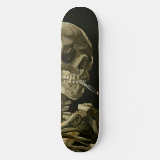 Hoofd Skelet met Sigarette van Van Gogh Skateboard (Voorkant)