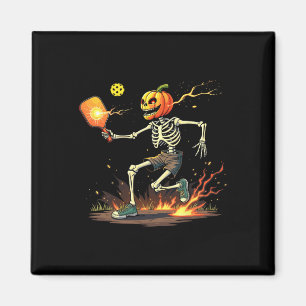 Hoofd Skeleton Pickleball Halloween Spooky Sports Magneet