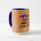 Hoofd superheld Humor over abstract ontwerp Mok (Voorkant links)