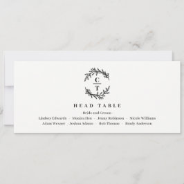 Hoofd Tafel Kaart Bewerkbare kleur - Fancy Initial