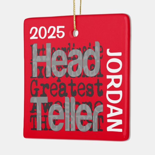 Hoofd Teller Extraordinaire CUSTOM Keramisch Ornament (Links)