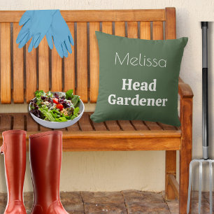 Hoofd Tuinman Tuin Decor Gepersonaliseerd Kussen