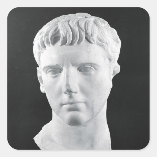 Hoofd van Caesar Augustus Vierkante Sticker (Voorkant)