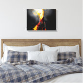 Hoofd van de agressieve wolf canvas afdruk (Insitu (Slaapkamer))