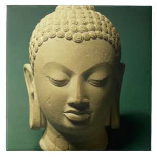 Hoofd van de Boeddha, Sarnath (zandsteen) Tegeltje