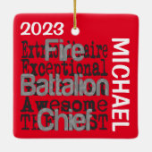 Hoofd van de eenheid Vuurbestrijding CUSTOM Keramisch Ornament (Achterkant)